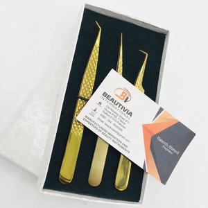 แหนบขนตาสแตนเลสเกรดผ่าตัดระดับมืออาชีพด้ามจับที่แข็งแกร่งด้ามจับเพชรอุปกรณ์ต่อขนตา - Product Image 6