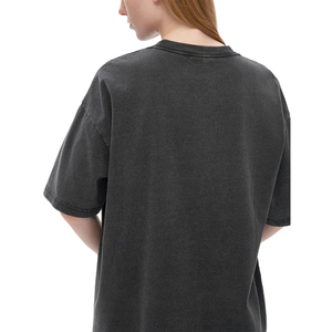 OEM Heavyweight O-neck Men's Custom Men's Vintage Tees 100% Cotton Pullover Acid Washed <b>T</b>-shirt - Product Image 5