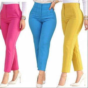 กางเกงขายาวเอวสูงผู้หญิงแบบลำลอง ผ้าไนลอน/คอตตอน ระบายอากาศดี แต่งระบายโบว์  ขายส่งตามสั่ง - Product Image 1