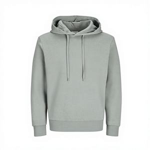 Sweat-shirt à capuche pour homme, couleur unie, coton, tissu molletonné, coupe classique, décontracté, pour l'automne - Product Image 1