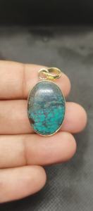 Collar con Colgante de Latón Turquesa de Diseño Increíble - Product Image 4