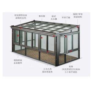 4 الموسم سونرووم الزجاج المقسى ادنى الألومنيوم Diy تحفظي للبيع الألومنيوم غرفة زجاجية - Product Image 2