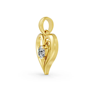 Lab Grown Diamond Heart Pendant 14K Yellow Gold IGI Certified Solitaire Love <b>Necklace</b> Romantic Wedding Anniversary Gift for - Product Image 2