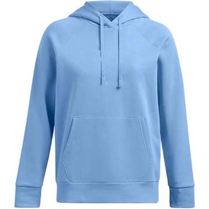 Sudadera con Capucha Azul Claro para Mujer, Color Sólido, Manga Larga, Tejido de Punto, Corte Regular, Transpirable, con Logotipo Frontal, para Invierno - Product Image 1