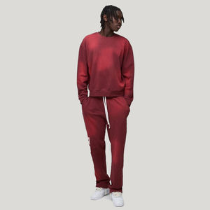 Chándal de invierno de forro polar de poliéster/algodón para hombre, talla grande, con bordado desgastado y lavado ácido - Product Image 6