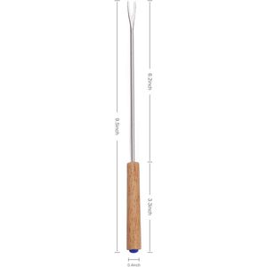Set di 6 Forchette per Fonduta in Acciaio Inox da 24 cm, Bastoncini per Fonduta di Formaggio e Cioccolato con Manico in Legno Resistente al Calore, Utensili per Formaggio - Product Image 2