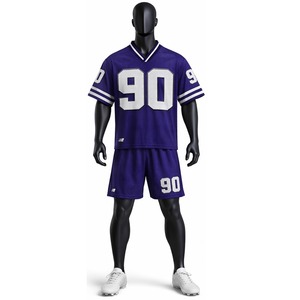 Conjunto de Camiseta y Pantalones Cortos de Fútbol Americano, Uniforme Deportivo Transpirable, Personalizado para Equipos, para Entrenamientos y Partidos - Product Image 2