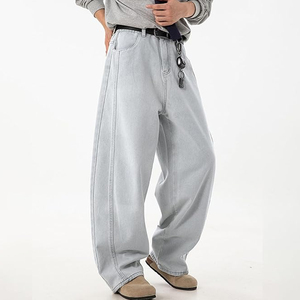 Pantalones Vaqueros Anchos de Mezclilla Lavada para Hombre, Estilo Holgado, Moda Urbana, Ropa Casual - Product Image 4