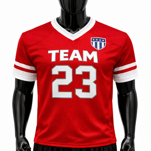 Maillot de football américain pour équipes et ligues, séchage rapide, respirant, antibactérien, évacuation de l'humidité, tissu 100% polyester, short personnalisé - Product Image 1