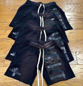 Pantalones Cortos de Verano para Hombre, Estilo Urbano, con Lavado Ácido, Bordado de Parches, 100% Algodón, Corte Vintage Grueso, Borde Desgastado por el Sol, con Apliques - Product Image 6