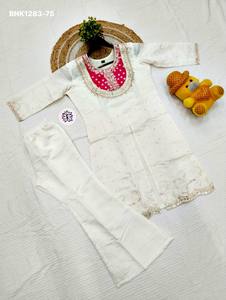 Nouvelle collection de Kurtis-Plazzo courts en soie romaine, brodés avec des cordons et des sequins, à la mode et variés, fournisseur de Surat - Product Image 4