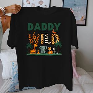 Animaux DADDY OF THE WILD ONE T-shirt confortable en pur coton pour femme - Product Image 2