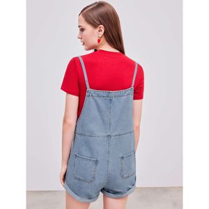 2026 denim overalls shorts High Quality Women Denim Jumpsuit Overalls Summer Washed Solid Multi Pocket Jean <b>Romper</b> - Product Image 3