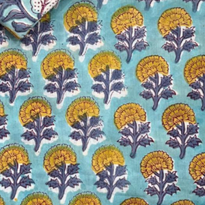 Textile de décoration intérieure moderne en coton pur imprimé à la main à motifs floraux indiens, écologique, doux, non toxique, pour salle à manger, lit et ameublement, Jaipur - Product Image 2