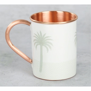 Hammered Moscow Mule Copper Mugs Stainless Steel Lined Cocktail Beer Drinkware Mug <b>Metal</b> Cup with Brass Handle Custom Logo Mugs - Product Image 3