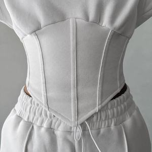 Survêtement 2 pièces en molleton uni coupe classique pour femme, personnalisé OEM, automne - Product Image 5