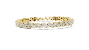 Double Row Round Cut Lab Grown Diamond Tennis <b>Bracelet</b> 14K Gold DEF VVS Sparkling Round Cluster <b>Bracelet</b> Fine Jewelry for Women - Product Image 3