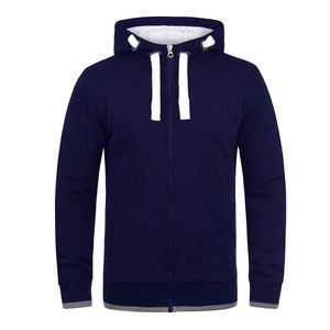 Men's Solid Winter Lined Full <b>Zip</b>-Up <b>Hooded</b> Breathable Eco-Friendly Regular Fit Pockets Hoodie (S-3XL) - Product Image 3