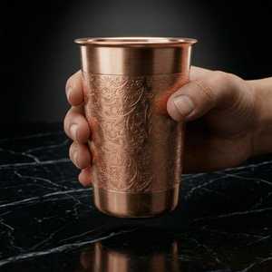 Hand Crafted Pure <b>Copper</b> Water <b>Cup</b>, Etched Luxury <b>Copper</b> Mug, Personalized Pure <b>Copper</b> Tumblers 8oz | Handmade Gift Cop - Product Image 5