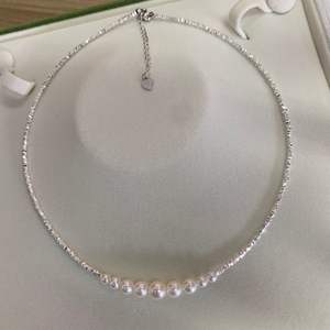 Collar de Perlas de Agua Dulce de Zhuji de 4-5 mm, Elegante Diseño de Cielo Estrellado con Cadena de Plata de Ley S925, Redondo y Elegante para Dos - Product Image 2