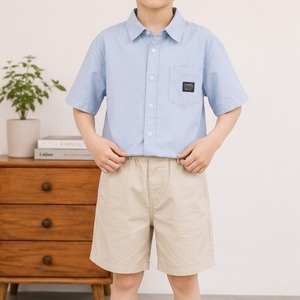Pantalon large décontracté kaki taille haute pour garçons coréens, 65% coton 35% polyester, tissé anti-boulochage, bas de pyjama pour enfants, vente en gros - Product Image 5