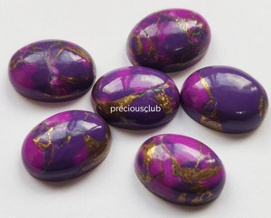 Turquesa Cobre Púrpura Ovalada Cabujón de Base Plana 3x5mm - Turquesa Cobre Púrpura Suelta - Product Image 3