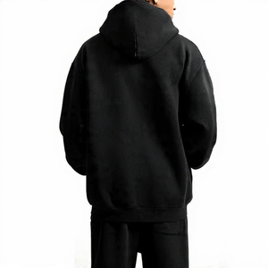 Nouvel ensemble de survêtement 2 pièces pour homme, coupe oversize, en tissu épais, effet délavé vintage, comprenant un sweat à capuche et un pantalon de jogging, style streetwear, avec logo personnalisé - Product Image 3