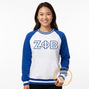 Sudadera de cuello redondo de algodón transpirable para mujer, personalizada al por mayor, bordada, de forro polar, para la hermandad Zeta Phi Beta, ideal para invierno. - Product Image 1