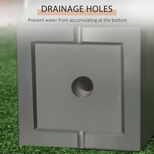 Fioriere da Patio grigie in 2 pezzi con recipienti a fiori MgO con drenaggio per decorazioni da esterno lussureggianti - Product Image 6