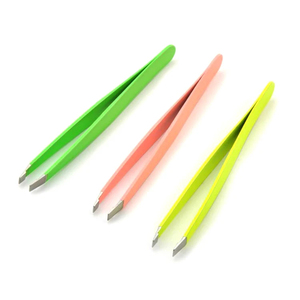 Pince à épiler professionnelle 2026 personnalisée en acier inoxydable à pointe inclinée, idéale pour les extensions de cils et sourcils, disponible en plusieurs couleurs - Product Image 2