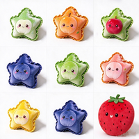 Coussin décoratif en forme d'étoile de fruit en peluche douce et unique pour canapé, coussin en peluche décoratif en forme d'étoile de fruit de dessin animé pour chambre à coucher