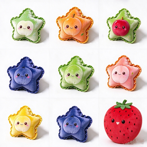 unique <b>soft</b> <b>stuffed</b> fruit star throw pillow for sofa, decorative cartoon fruit star plush pillow for bedroom - Product Image 4