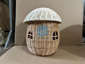 Round <b>Rattan</b> Kids House <b>Storage</b> <b>Basket</b> Natural Wicker Children Toy <b>Storage</b> <b>Basket</b> Montessori Nursery Playroom Organizer Kid Room - Product Image 3