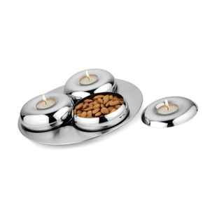 Plat de service en métal au design élégant pour dattes, noix et fruits secs, idéal pour la maison et le Ramadan, vaisselle de table, bols porte-dattes - Product Image 2