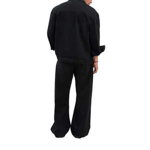 แจ็คเก็ตและเสื้อโค้ทเดนิมสีดำสำหรับผู้ชาย - Product Image 4