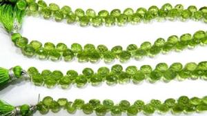 Peridoto Verde Natural en Forma de Cebolla, Cuentas Facetadas de 5-6 mm, Hilo de 8 Pulgadas de Largo - Product Image 2
