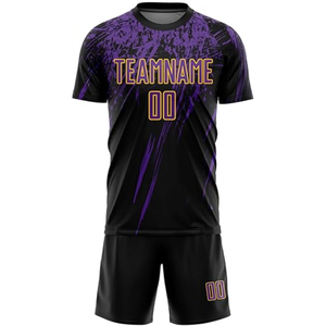 Conjunto de Camiseta de Fútbol Sublimada Personalizada para Hombre, Azul y Blanco, Nombre del Equipo 00, Absorbe la Humedad, Manga Corta, Ajuste Atlético, para Todas las Temporadas - Product Image 4