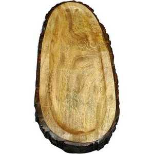 Bandeja de madera para servir, estilo vintage, redonda, para el hogar, bodas, hoteles, mesas, portavelas. - Product Image 4