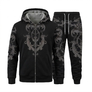 เสื้อผ้าแฟชั่นสกรีนลายโลโก้ขนาดใหญ่ ชุดวอร์มสั่งทำคุณภาพสูง สตรีทแวร์แบบยูนิเซ็กซ์ ชุดวอร์ม 2 ชิ้น พร้อมโลโก้สั่งทำ - Product Image 6