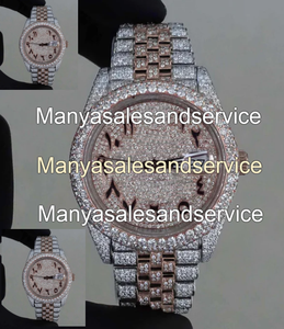 Reloj de Lujo para Hombre con Incrustaciones de Diamantes VVS Moissanite, Movimiento Mecánico, Caja de Acero Inoxidable, Cristal Resistente al Agua 10 Bar - Product Image 4