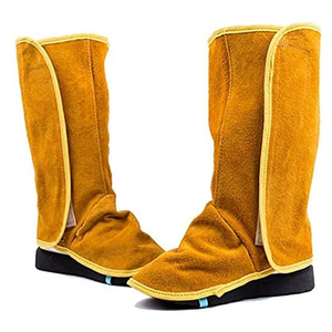 Cowhide Craftsmanship Spark Resistant Flexible Welding <b>Boots</b> Covers Comfortable Industrial <b>Work</b> Wear Welding Shoe Cover - Product Image 2