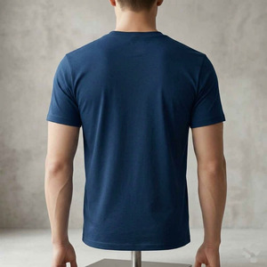 Camiseta con Logotipo Personalizado para Hombre, Azul Oscuro, 100% Algodón, Estilo Urbano, Venta al Por Mayor, Camiseta Blanca Extra Grande para Personalizar con la Marca - Product Image 4