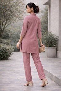 Luxurious Collection of Women's Co-ord Pink Set of Half Sleeve For Regular and Party Wear Available at Low Price - Product Image 5