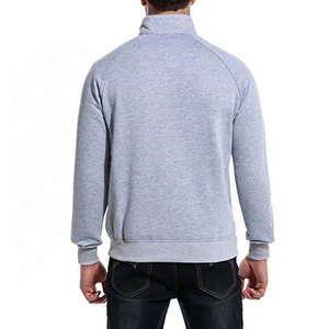 Sweat-shirt pour homme de haute qualité, col montant, fermeture éclair quart, coton/polyester respirant, vente en gros - Product Image 4