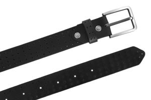 Ceinture en cuir véritable gaufré façon croco personnalisée, détail trou noir, boucle sur mesure, marque privée, OEM, vente en gros, style streetwear - Product Image 4