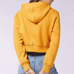 Sudadera Corta Amarilla Mostaza para Mujer, Sudadera Informal con Estampado Frontal, Manga Larga, Algodón Suave, Estilo Urbano - Product Image 3