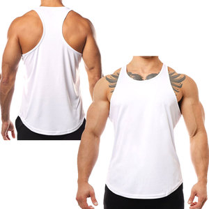 Débardeur stringer personnalisé pour hommes, col en V, pour musculation, en tissu polyester-coton 220g, anti-plis et anti-rétrécissement, vente en gros - Product Image 3