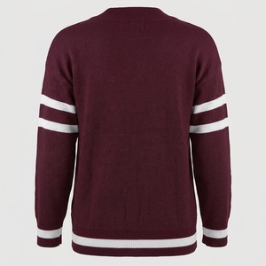 University Letterman Winter <b>Men's</b> <b>Cardigan</b> Sweater Embroidered V-neck Wool <b>Knitted</b> Anti-shrink Wholesale Supplier - Product Image 5