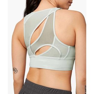 Soutien-gorge de sport sans fil push-up pour femme, à maintien élevé, en maille sans couture, avec décolleté en U et bretelles croisées - Product Image 4