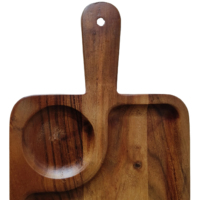 Plateau de service rectangulaire en bois moderne de luxe gravé, support de planche à découper durable, 26,5x17,5x1,5cm, épais et antidérapant, tendance